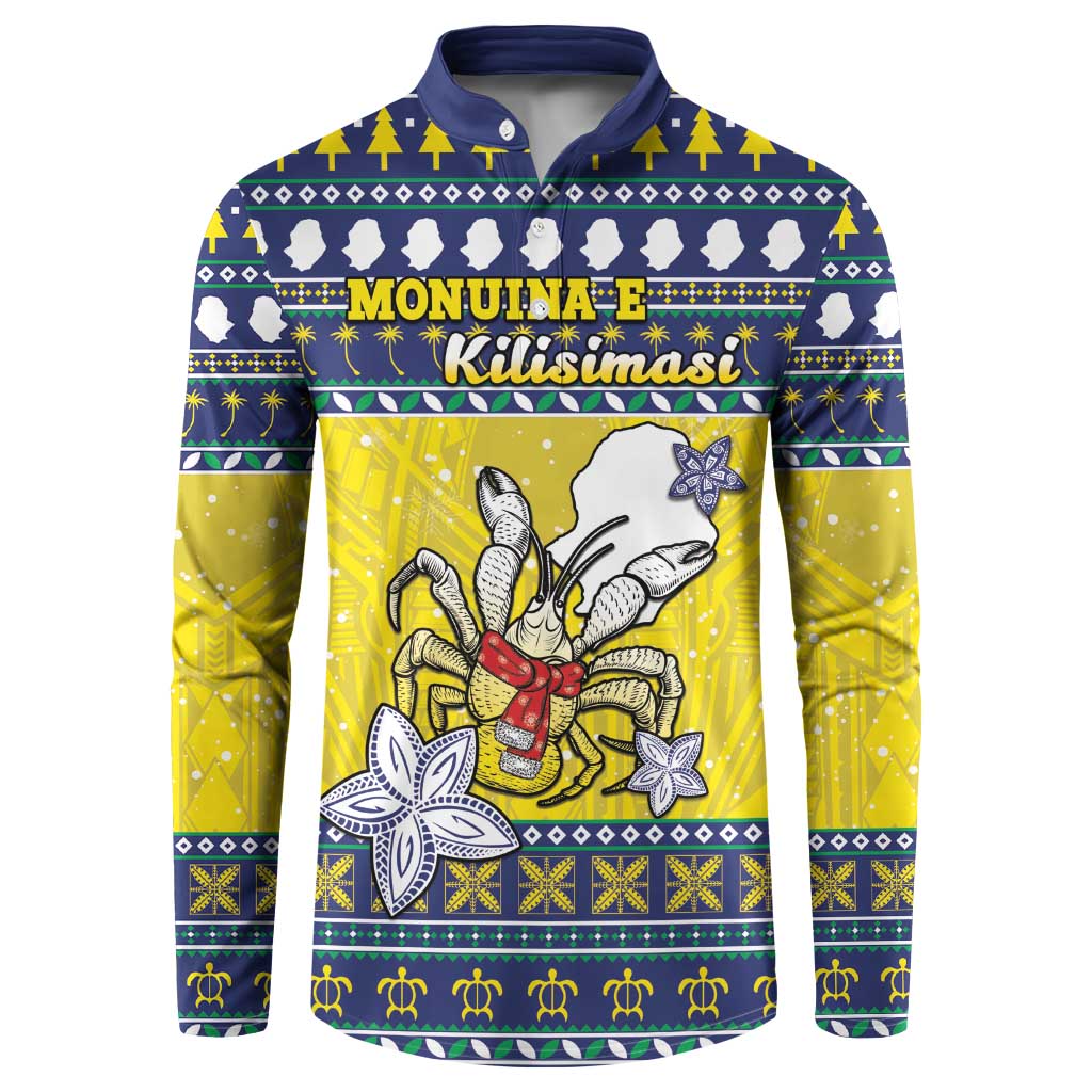 Niue The Rock Christmas Button Sweatshirt Niuean Crab Monuina E Kilisimasi LT05 Blue - Polynesian Pride
