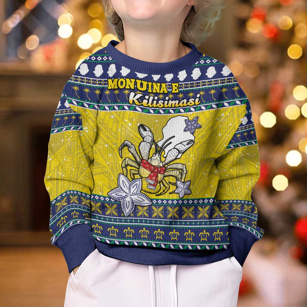 Niue The Rock Christmas Kid Ugly Christmas Sweater Niuean Crab Monuina E Kilisimasi