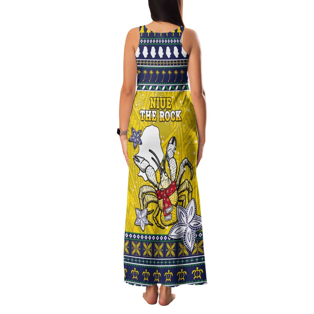 Niue The Rock Christmas Tank Maxi Dress Niuean Crab Monuina E Kilisimasi
