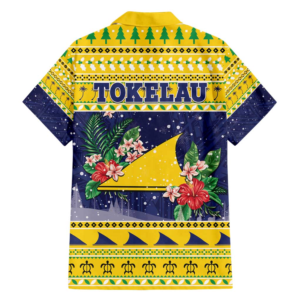 Tokelau Christmas Family Matching Off Shoulder Maxi Dress and Hawaiian Shirt Tokelauan Badge Manuia Te Kilihimahi