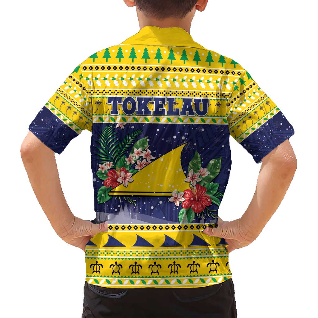 Tokelau Christmas Family Matching Short Sleeve Bodycon Dress and Hawaiian Shirt Tokelauan Badge Manuia Te Kilihimahi LT05 - Polynesian Pride