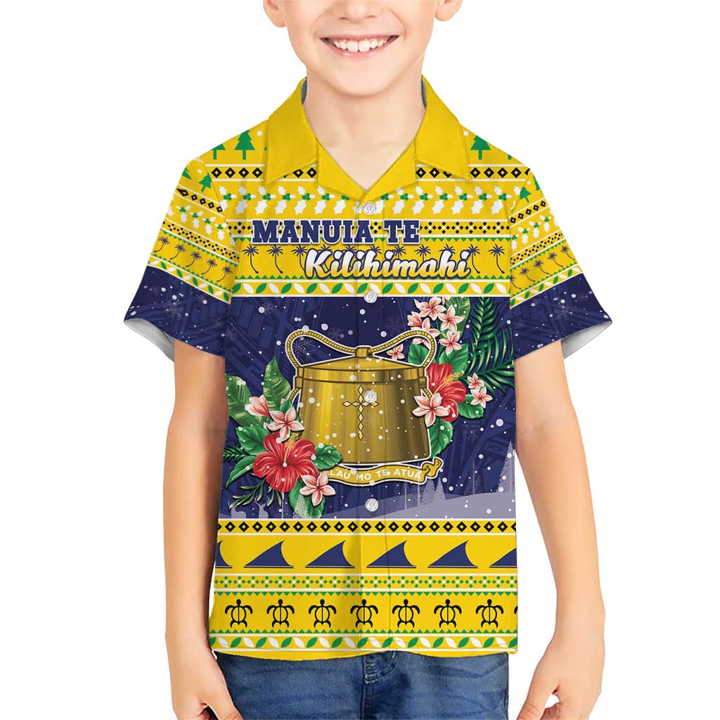 Tokelau Christmas Kid Hawaiian Shirt Tokelauan Badge Manuia Te Kilihimahi LT05 Kid Yellow - Polynesian Pride
