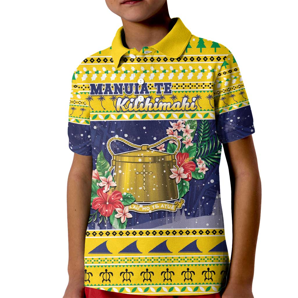 Tokelau Christmas Kid Polo Shirt Tokelauan Badge Manuia Te Kilihimahi LT05 Kid Yellow - Polynesian Pride