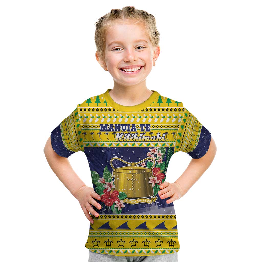Tokelau Christmas Kid T Shirt Tokelauan Badge Manuia Te Kilihimahi LT05 Yellow - Polynesian Pride