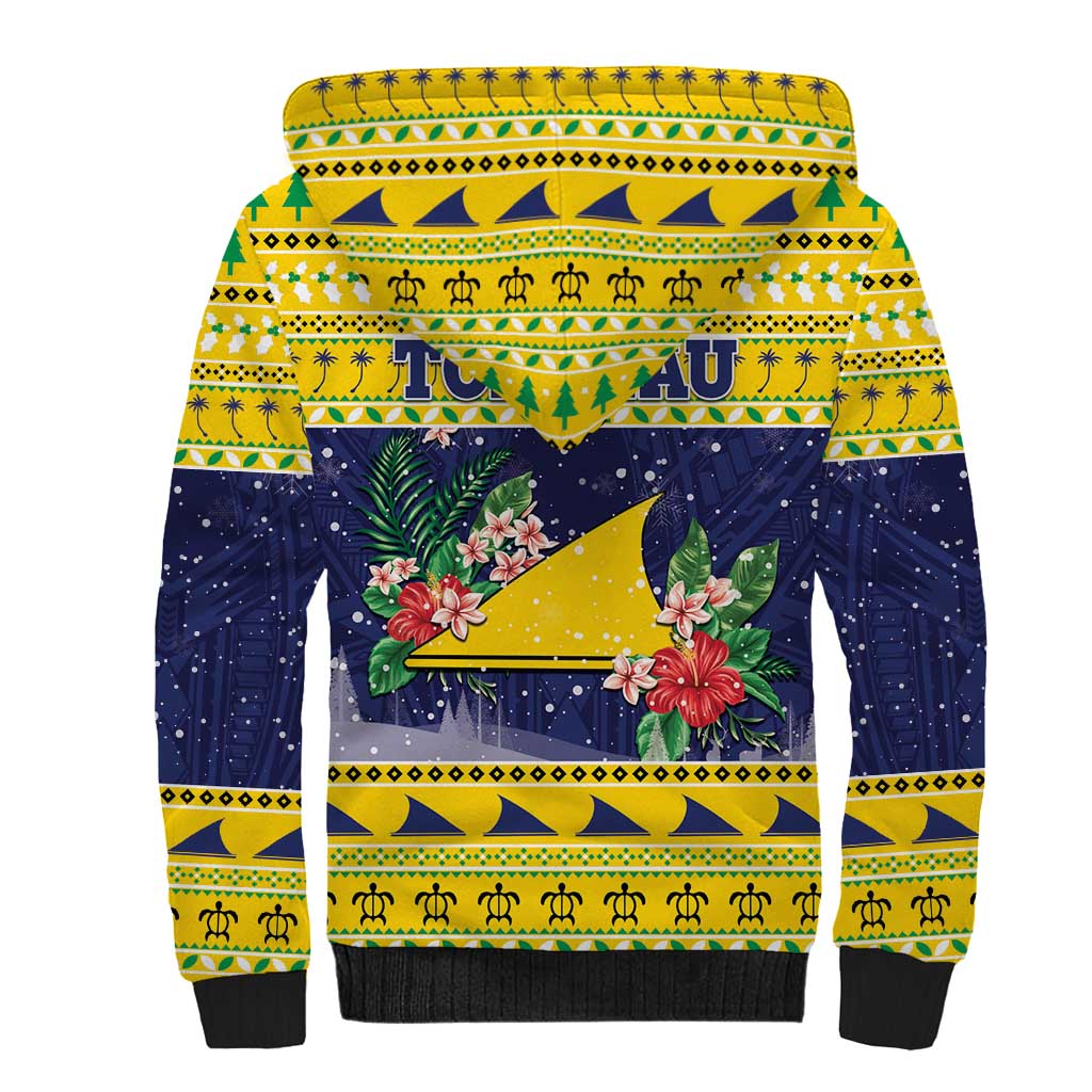 Tokelau Christmas Sherpa Hoodie Tokelauan Badge Manuia Te Kilihimahi