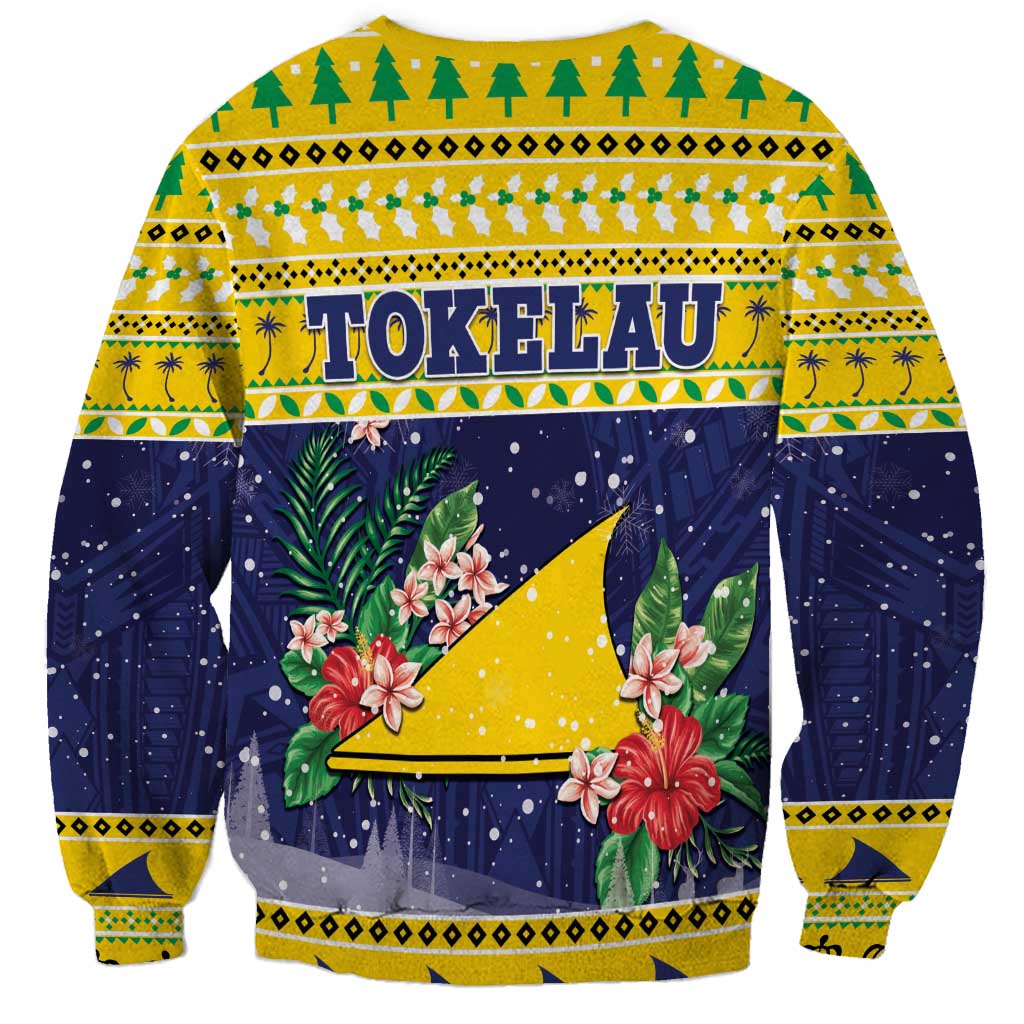 Tokelau Christmas Sweatshirt Tokelauan Badge Manuia Te Kilihimahi