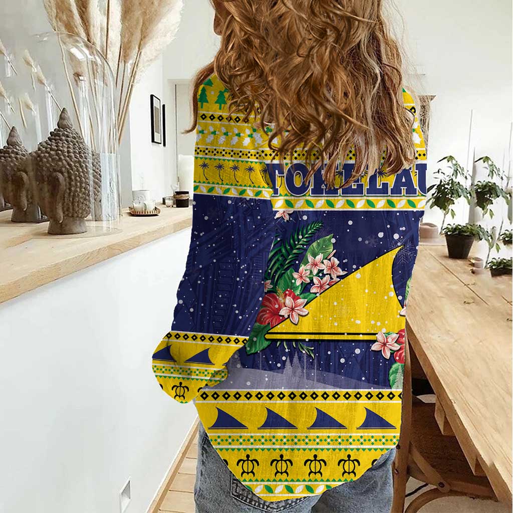 Tokelau Christmas Women Casual Shirt Tokelauan Badge Manuia Te Kilihimahi