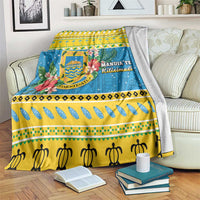 Tuvalu Christmas Blanket Coat Of Arms Manuia Te Kilisimasi LT05 Yellow - Polynesian Pride