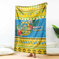 Tuvalu Christmas Blanket Coat Of Arms Manuia Te Kilisimasi LT05 - Polynesian Pride