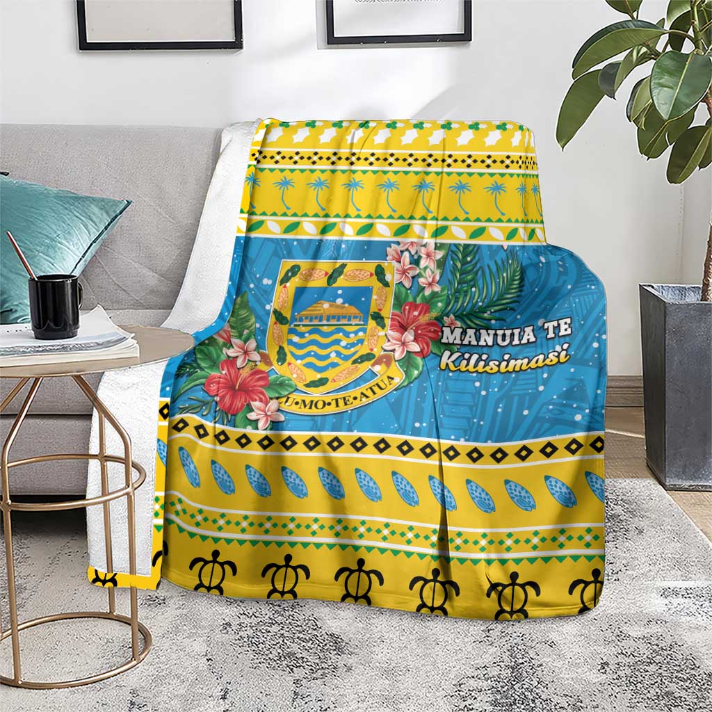 Tuvalu Christmas Blanket Coat Of Arms Manuia Te Kilisimasi LT05 - Polynesian Pride