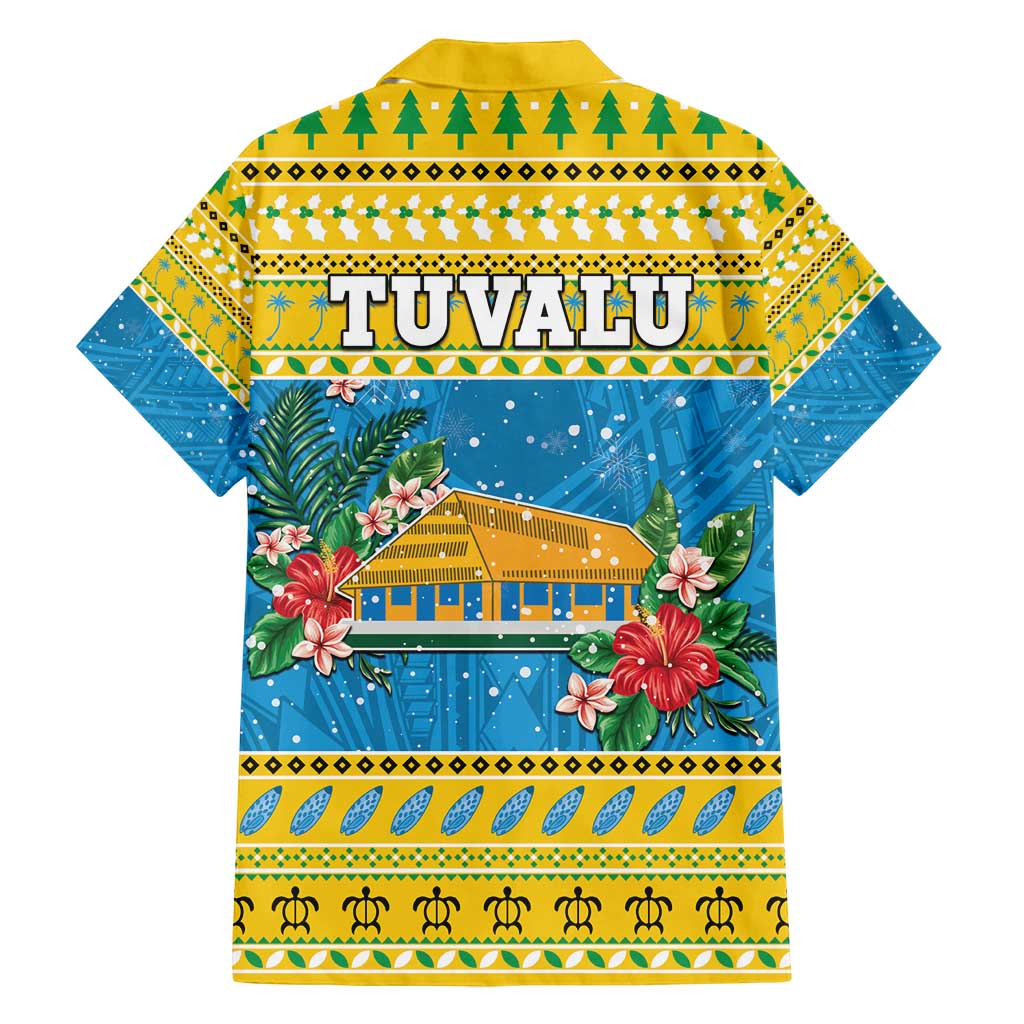Tuvalu Christmas Family Matching Off Shoulder Maxi Dress and Hawaiian Shirt Coat Of Arms Manuia Te Kilisimasi