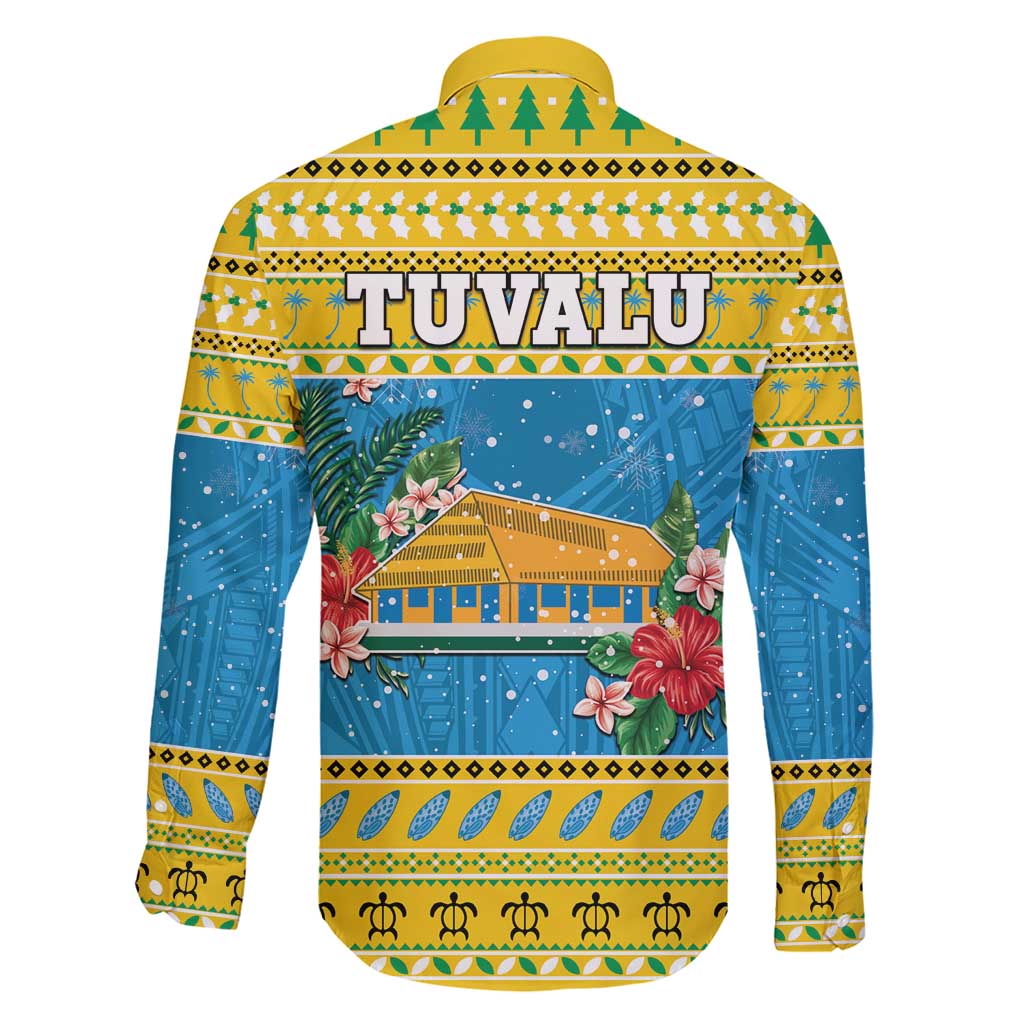Tuvalu Christmas Family Matching Short Sleeve Bodycon Dress and Hawaiian Shirt Coat Of Arms Manuia Te Kilisimasi LT05 - Polynesian Pride