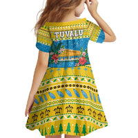Tuvalu Christmas Family Matching Tank Maxi Dress and Hawaiian Shirt Coat Of Arms Manuia Te Kilisimasi LT05 - Polynesian Pride