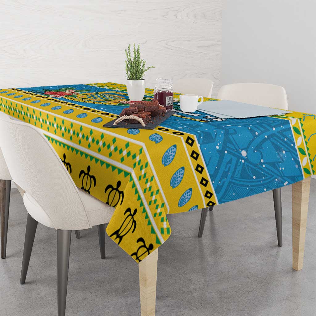 Tuvalu Christmas Tablecloth Coat Of Arms Manuia Te Kilisimasi
