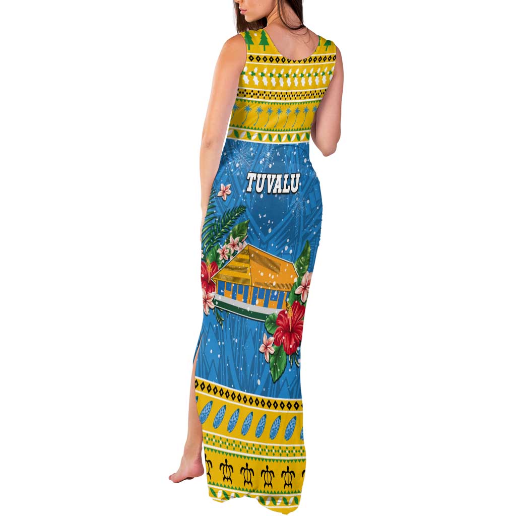 Tuvalu Christmas Tank Maxi Dress Coat Of Arms Manuia Te Kilisimasi