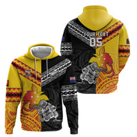 New Zealand And Papua New Guinea Rugby Custom Zip Hoodie Maori Kiwi With Bird of Paradise