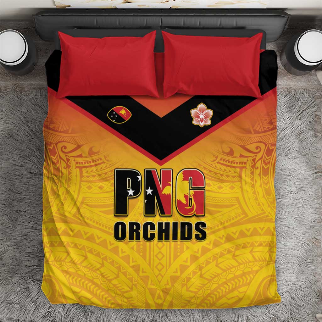 Papua New Guinea Rugby Bedding Set Go Orchids Pacific Champions LT05 Yellow - Polynesian Pride
