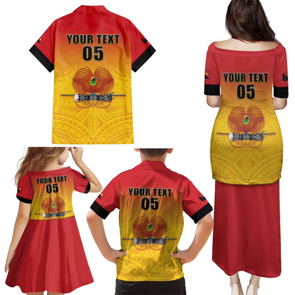 Papua New Guinea Rugby Custom Family Matching Puletasi and Hawaiian Shirt Go Orchids Pacific Champions