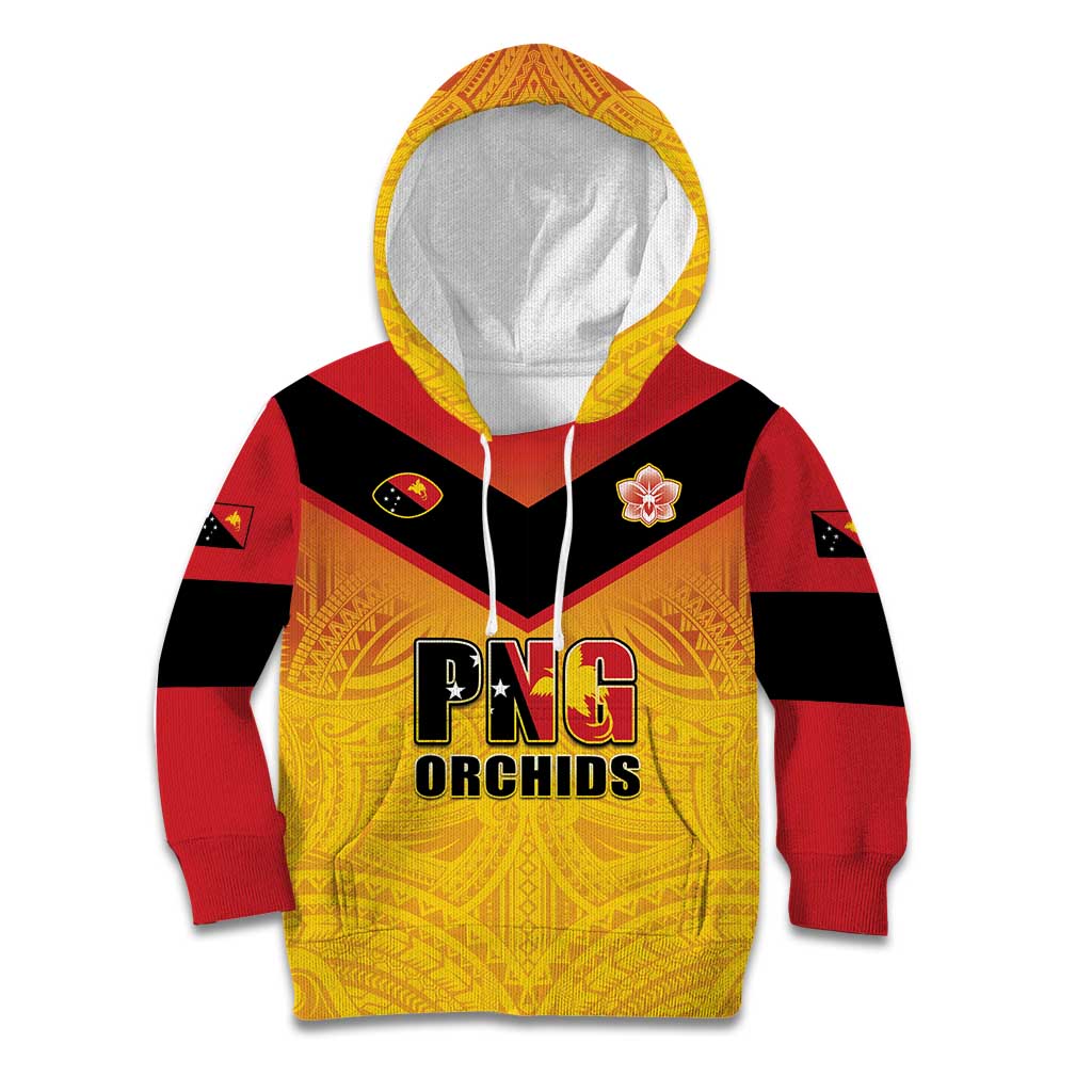 Papua New Guinea Rugby Custom Kid Hoodie Go Orchids Pacific Champions LT05 Hoodie Yellow - Polynesian Pride