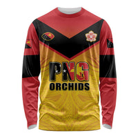 Papua New Guinea Rugby Custom Long Sleeve Shirt Go Orchids Pacific Champions LT05 Unisex Yellow - Polynesian Pride