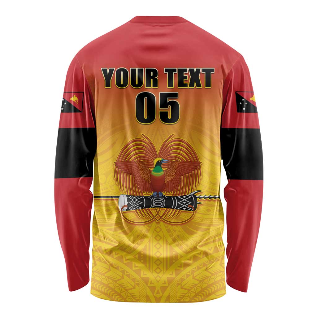 Papua New Guinea Rugby Custom Long Sleeve Shirt Go Orchids Pacific Champions LT05 - Polynesian Pride