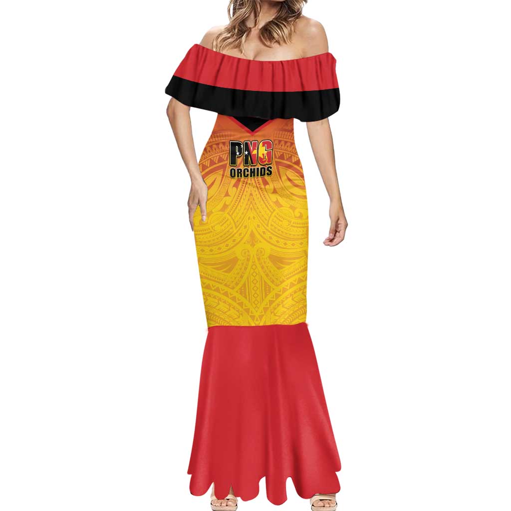 Papua New Guinea Rugby Custom Mermaid Dress Go Orchids Pacific Champions LT05 - Polynesian Pride