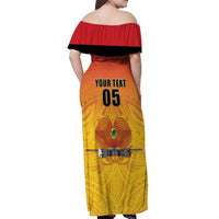 Papua New Guinea Rugby Custom Off Shoulder Maxi Dress Go Orchids Pacific Champions LT05 - Polynesian Pride