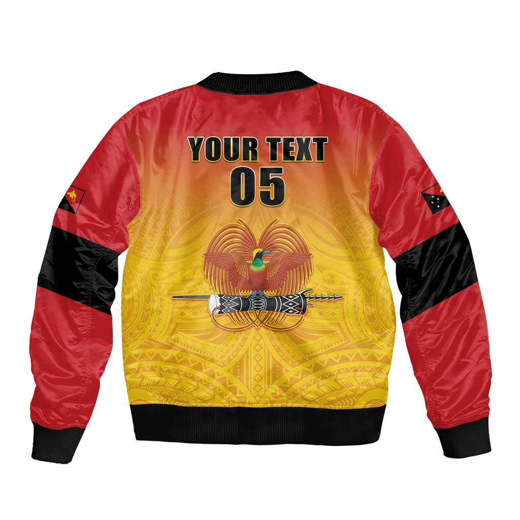 Papua New Guinea Rugby Custom Sleeve Zip Bomber Jacket Go Orchids Pacific Champions LT05 - Polynesian Pride