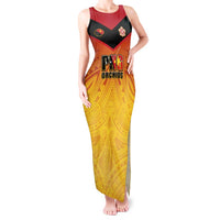 Papua New Guinea Rugby Custom Tank Maxi Dress Go Orchids Pacific Champions LT05 Women Yellow - Polynesian Pride