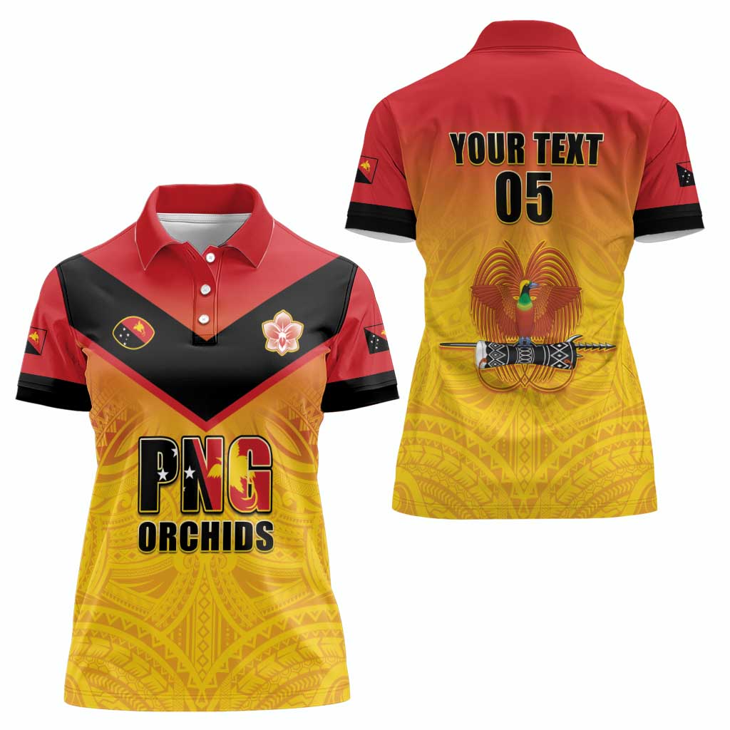 Papua New Guinea Rugby Custom Women Polo Shirt Go Orchids Pacific Champions