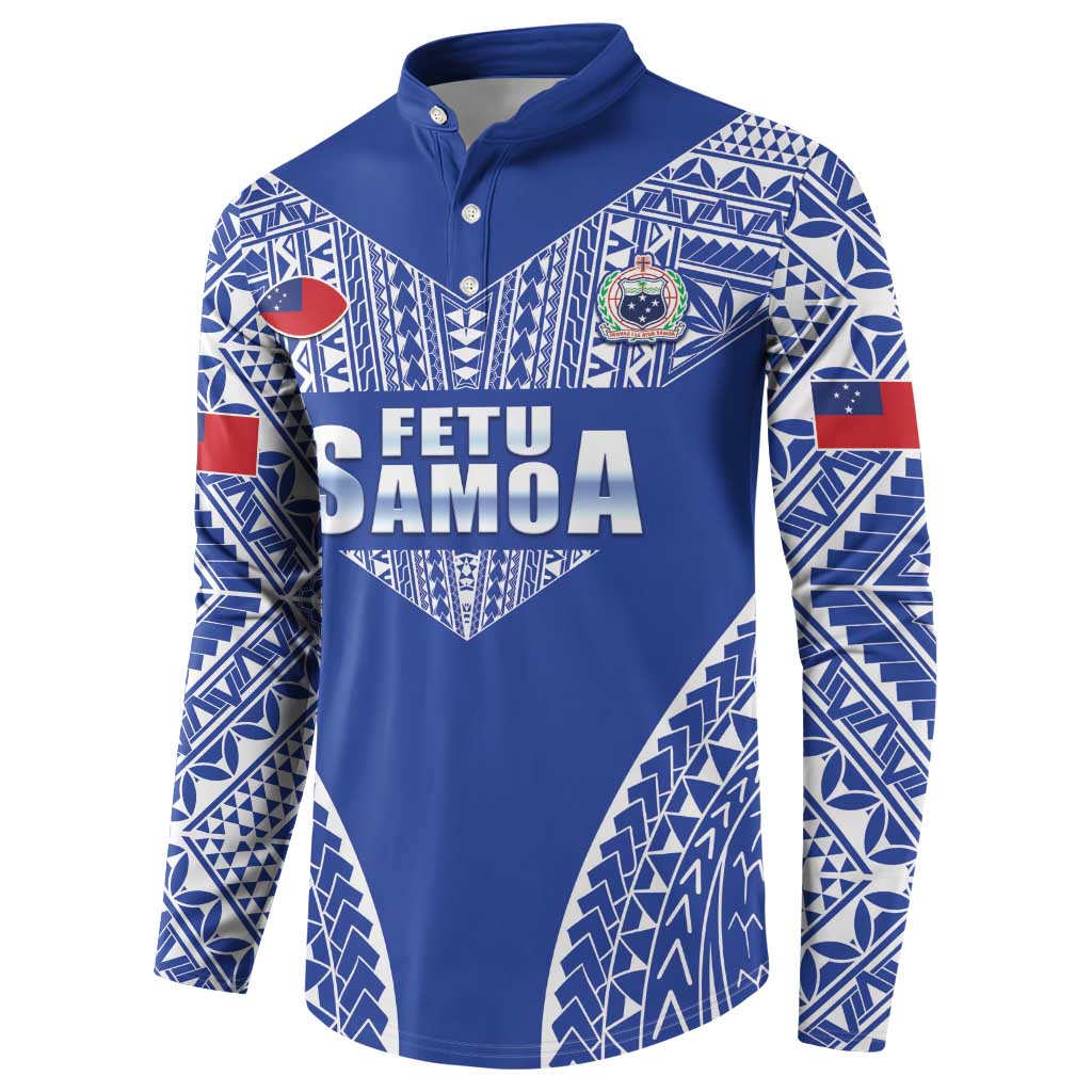 Fetu Samoa Rugby Custom Button Sweatshirt Go Champions LT05 - Polynesian Pride