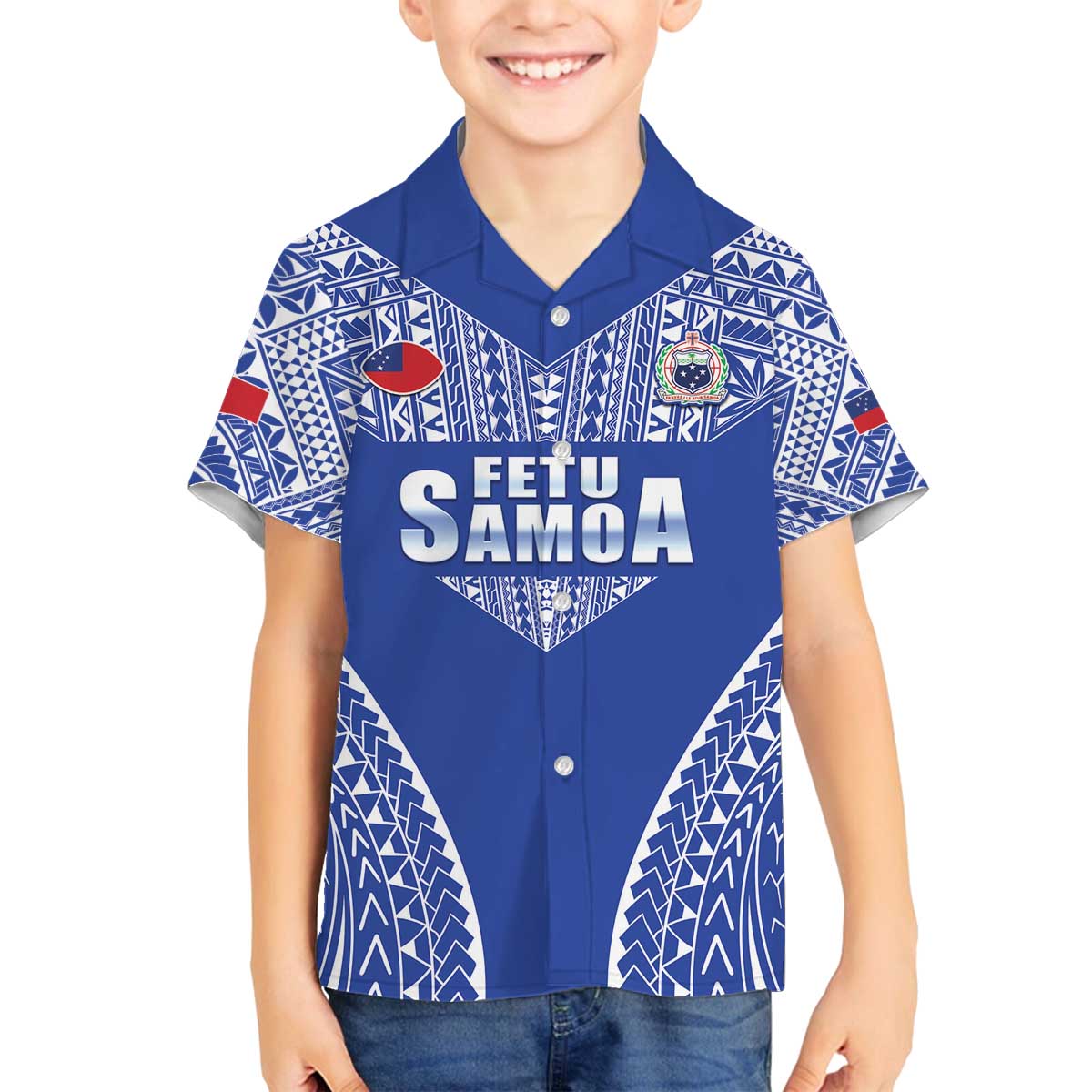 Fetu Samoa Rugby Custom Family Matching Off The Shoulder Long Sleeve Dress and Hawaiian Shirt Go Champions