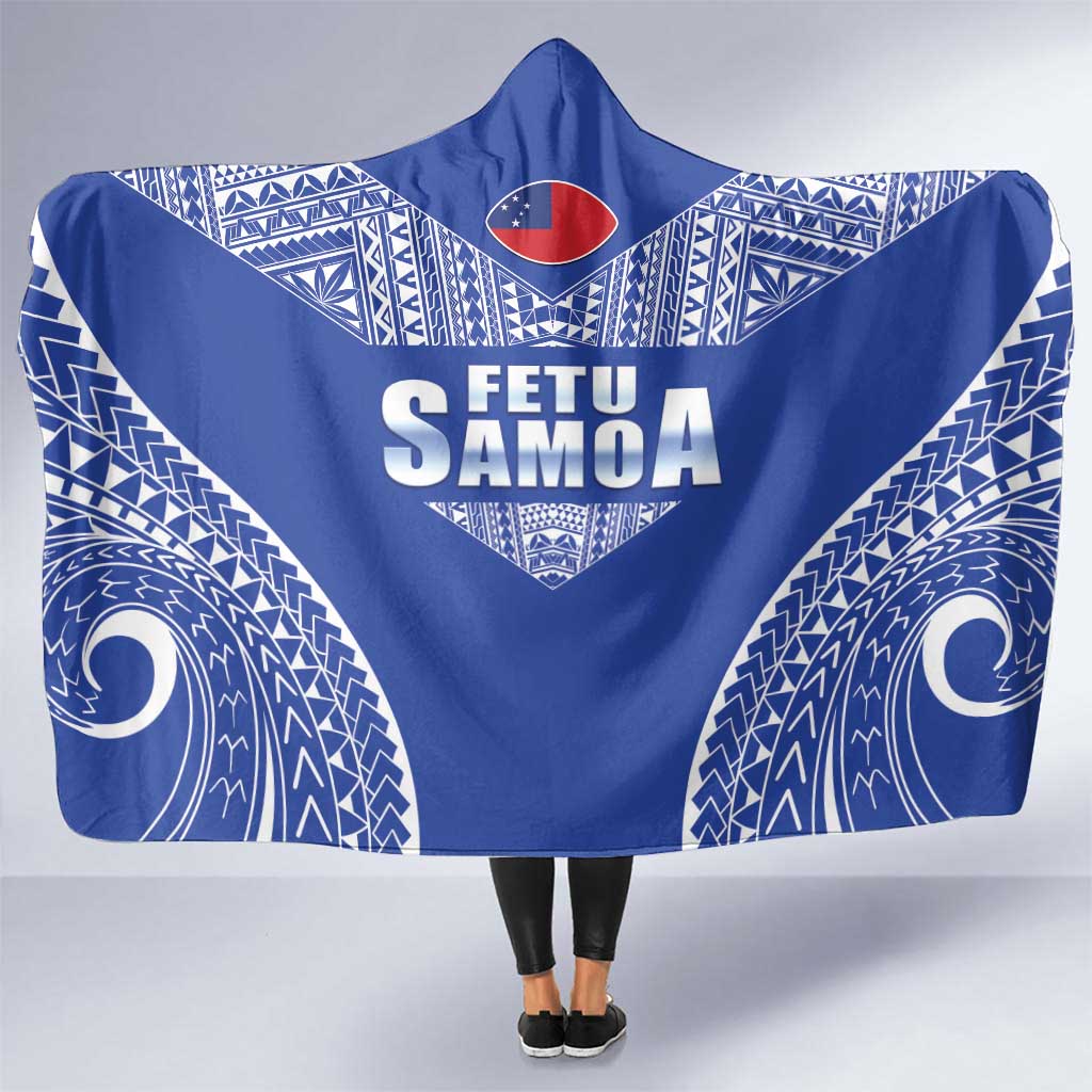 Fetu Samoa Rugby Hooded Blanket Go Champions LT05 One Size Blue - Polynesian Pride