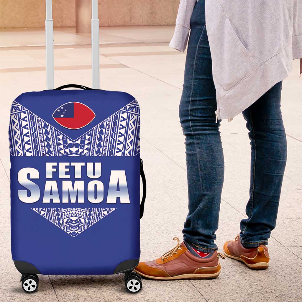 Fetu Samoa Rugby Luggage Cover Go Champions LT05 Blue - Polynesian Pride