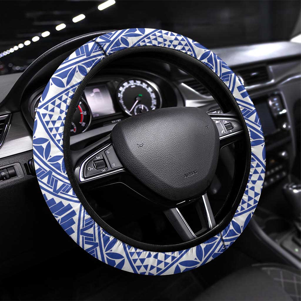 Fetu Samoa Rugby Steering Wheel Cover Go Champions LT05 Universal Fit Blue - Polynesian Pride