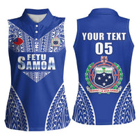 Fetu Samoa Rugby Custom Women Sleeveless Polo Shirt Go Champions