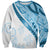 Blue Polynesian Tribal Turtle Floral Pattern Sweatshirt