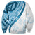 Blue Polynesian Tribal Turtle Floral Pattern Sweatshirt