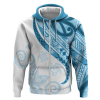 Blue Polynesian Tribal Turtle Floral Pattern Zip Hoodie LT05 Zip Hoodie Blue - Polynesian Pride