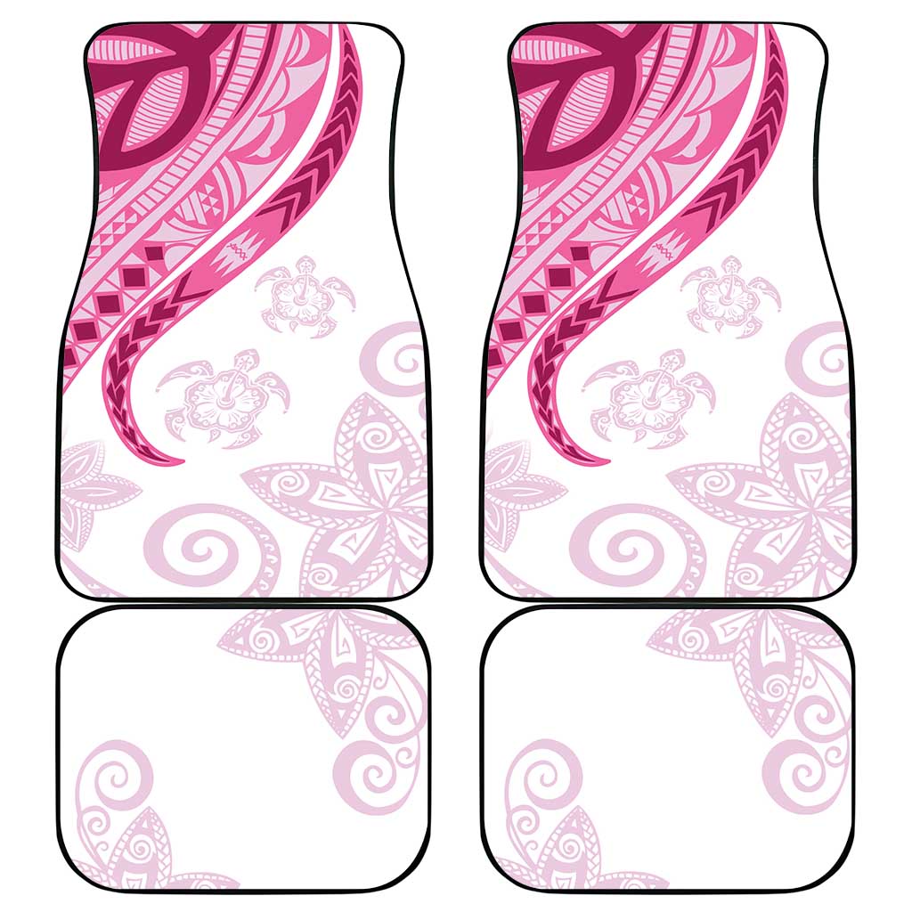 Rose Pink Polynesian Tribal Turtle Floral Pattern Car Mats
