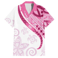 Rose Pink Polynesian Tribal Turtle Floral Pattern Hawaiian Shirt