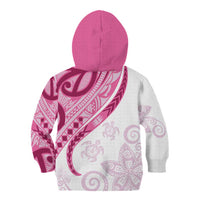 Rose Pink Polynesian Tribal Turtle Floral Pattern Kid Hoodie