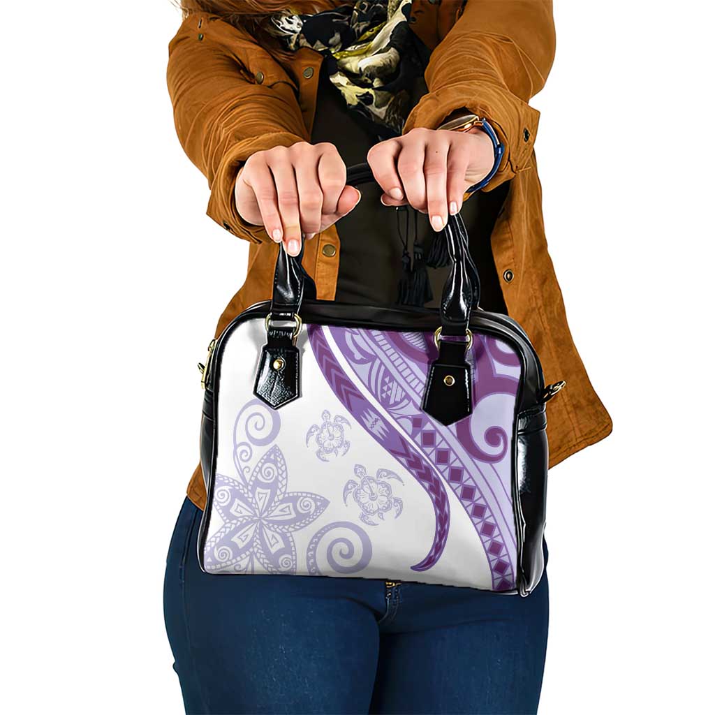 Purple Polynesian Tribal Turtle Floral Pattern Shoulder Handbag LT05 One Size Purple - Polynesian Pride