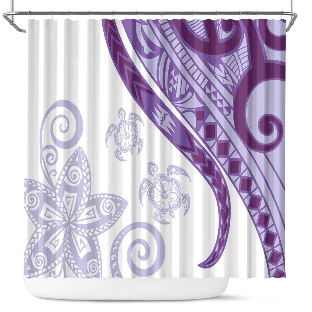 Purple Polynesian Tribal Turtle Floral Pattern Shower Curtain LT05 Purple - Polynesian Pride