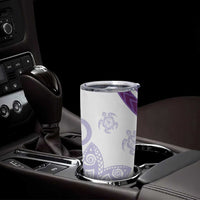 Purple Polynesian Tribal Turtle Floral Pattern Tumbler Cup