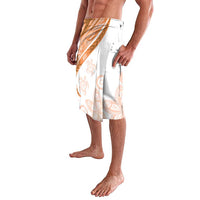 Orange Polynesian Tribal Turtle Floral Pattern Lavalava