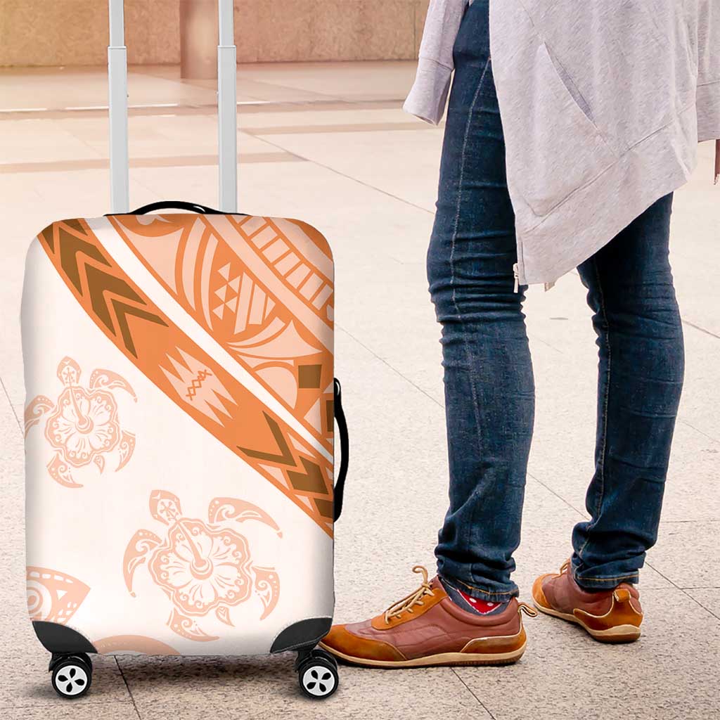 Orange Polynesian Tribal Turtle Floral Pattern Luggage Cover LT05 Orange - Polynesian Pride