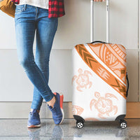 Orange Polynesian Tribal Turtle Floral Pattern Luggage Cover