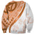 Orange Polynesian Tribal Turtle Floral Pattern Sweatshirt