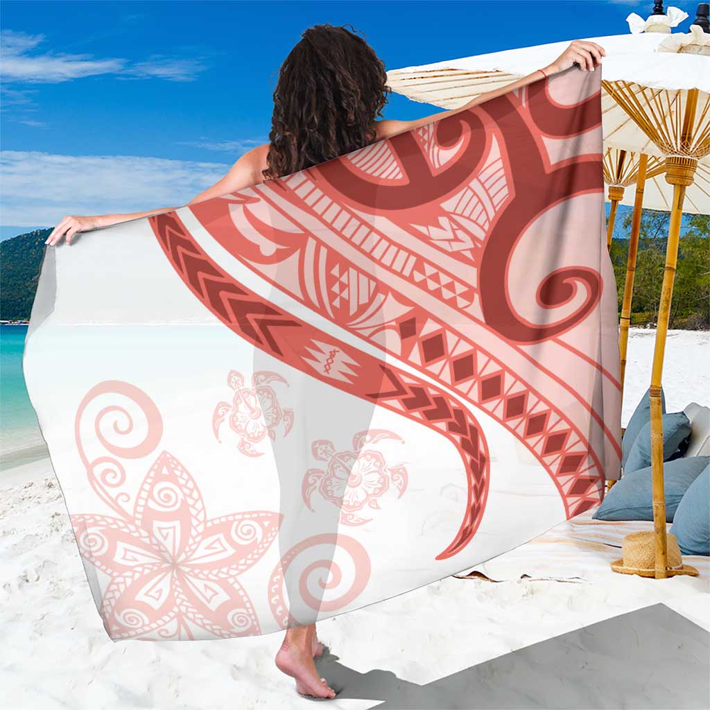 Coral Red Polynesian Tribal Turtle Floral Pattern Sarong LT05 One Size 44 x 66 inches Red - Polynesian Pride
